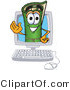 Vector Illustration of a Carpet Roll Mascot in a Computer Screen by Mascot Junction