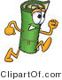 Vector Illustration of a Carpet Roll Mascot Running by Mascot Junction