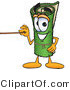 Vector Illustration of a Carpet Roll Mascot Using a Pointer Stick by Mascot Junction