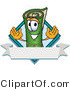 Vector Illustration of a Carpet Roll Mascot with a Blank Label by Mascot Junction