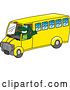 Vector Illustration of a Cartoon Alligator Mascot Driving a School Bus by Mascot Junction