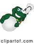 Vector Illustration of a Cartoon Alligator Mascot Grabbing a Lacrosse Ball and Holding a Stick by Mascot Junction