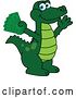 Vector Illustration of a Cartoon Alligator Mascot Holding Cash Money by Mascot Junction