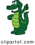 Vector Illustration of a Cartoon Alligator Mascot Holding up a Finger by Toons4Biz