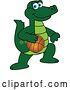 Vector Illustration of a Cartoon Alligator Mascot Playing Basketball by Mascot Junction