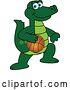 Vector Illustration of a Cartoon Alligator Mascot Playing Basketball by Toons4Biz