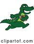 Vector Illustration of a Cartoon Alligator Mascot Playing Football by Mascot Junction