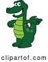 Vector Illustration of a Cartoon Alligator Mascot Pointing by Toons4Biz