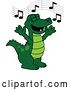 Vector Illustration of a Cartoon Alligator Mascot Singing by Toons4Biz