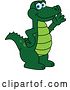 Vector Illustration of a Cartoon Alligator Mascot Waving by Toons4Biz
