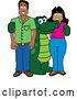 Vector Illustration of a Cartoon Alligator Mascot with Happy Parents or Teachers by Mascot Junction