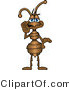 Vector Illustration of a Cartoon Ant Mascot Holding His Hand up to His Face and Whispering by Mascot Junction