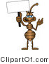 Vector Illustration of a Cartoon Ant Mascot Holding up a Blank White Advertising Sign by Mascot Junction