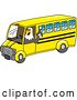 Vector Illustration of a Cartoon Bald Eagle Mascot Driving a School Bus by Toons4Biz