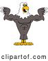 Vector Illustration of a Cartoon Bald Eagle Mascot Flexing His Muscles by Mascot Junction