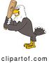 Vector Illustration of a Cartoon Bald Eagle Mascot Holding a Baseball Bat by Mascot Junction