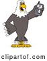 Vector Illustration of a Cartoon Bald Eagle Mascot Holding a Cell Phone by Toons4Biz