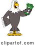 Vector Illustration of a Cartoon Bald Eagle Mascot Holding Cash Money by Toons4Biz