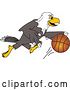 Vector Illustration of a Cartoon Bald Eagle Mascot Playing Basketball by Mascot Junction