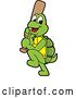 Vector Illustration of a Cartoon Baseball Player Turtle Mascot Batting by Toons4Biz