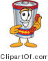 Vector Illustration of a Cartoon Battery Mascot Holding a Telephone by Mascot Junction