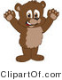 Vector Illustration of a Cartoon Bear Mascot Holding His Paws up by Toons4Biz