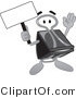 Vector Illustration of a Cartoon Binder Clip Mascot Holding a Blank Sign by Mascot Junction