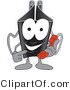 Vector Illustration of a Cartoon Binder Clip Mascot Using a Phone by Mascot Junction