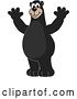 Vector Illustration of a Cartoon Black Bear School Mascot Cheering by Mascot Junction