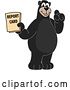 Vector Illustration of a Cartoon Black Bear School Mascot Holding a Report Card by Mascot Junction