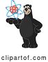 Vector Illustration of a Cartoon Black Bear School Mascot Holding an Atom by Mascot Junction