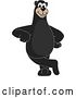 Vector Illustration of a Cartoon Black Bear School Mascot Leaning by Toons4Biz