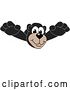 Vector Illustration of a Cartoon Black Bear School Mascot Leaping Outwards by Mascot Junction