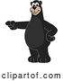 Vector Illustration of a Cartoon Black Bear School Mascot Pointing by Mascot Junction