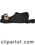 Vector Illustration of a Cartoon Black Bear School Mascot Resting on His Side by Mascot Junction
