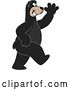 Vector Illustration of a Cartoon Black Bear School Mascot Walking and Waving by Mascot Junction