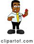 Vector Illustration of a Cartoon Black Business Man Mascot Holding a Telephone by Mascot Junction
