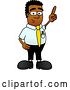 Vector Illustration of a Cartoon Black Business Man Mascot Pointing Upwards by Mascot Junction