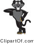 Vector Illustration of a Cartoon Black Jaguar Mascot Leaning by Mascot Junction