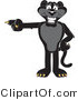 Vector Illustration of a Cartoon Black Jaguar Mascot Pointing Left by Mascot Junction