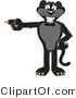 Vector Illustration of a Cartoon Black Jaguar Mascot Pointing Left by Toons4Biz