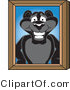 Vector Illustration of a Cartoon Black Jaguar Mascot Portrait by Toons4Biz