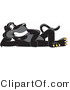 Vector Illustration of a Cartoon Black Jaguar Mascot Reclined by Mascot Junction