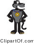Vector Illustration of a Cartoon Black Jaguar Mascot Wearing a Medal by Toons4Biz