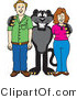 Vector Illustration of a Cartoon Black Jaguar Mascot with Adults by Toons4Biz