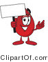 Vector Illustration of a Cartoon Blood Droplet Mascot Holding a Blank Sign by Toons4Biz