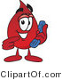 Vector Illustration of a Cartoon Blood Droplet Mascot Holding a Telephone by Mascot Junction