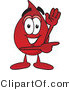 Vector Illustration of a Cartoon Blood Droplet Mascot Waving and Pointing by Mascot Junction