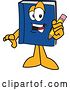 Vector Illustration of a Cartoon Blue Book Mascot Holding a Pencil by Mascot Junction