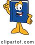 Vector Illustration of a Cartoon Blue Book Mascot Holding up a Finger by Toons4Biz